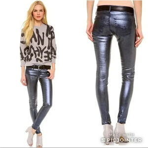 AG Adriano Goldshmied gunmetal metallic legging pant
